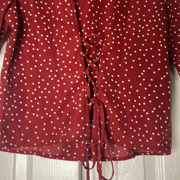 Elodie Red and White Polka Dot Blouse (Corset closed back) - Picture 5 of 9